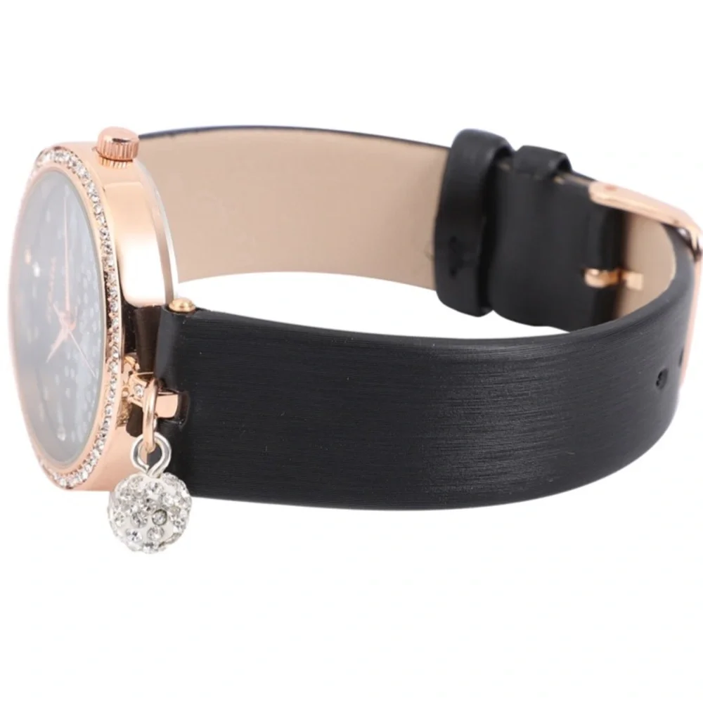 Watch with Black Dial in Rosetone
